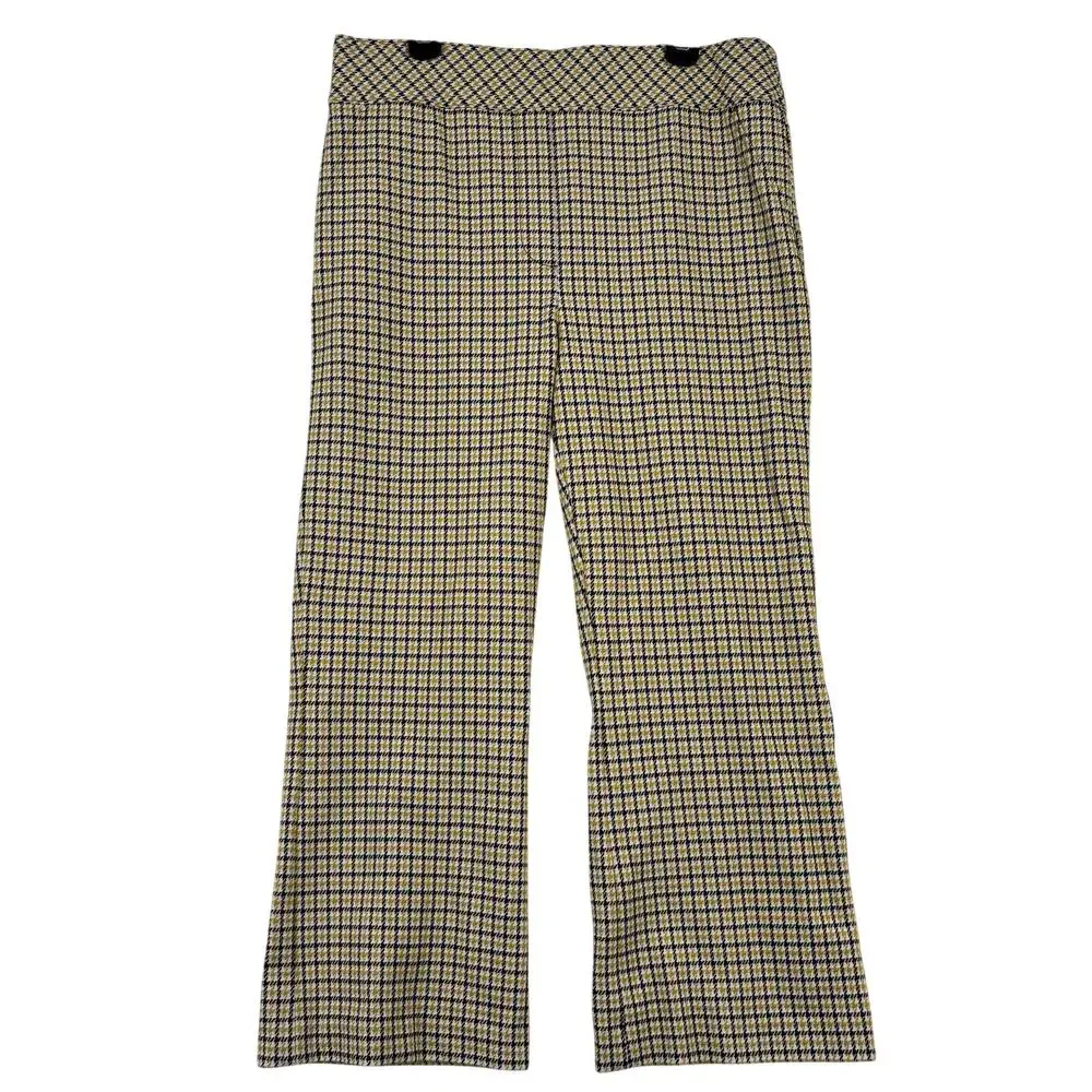 Spanx The Perfect Ankle Pants Kick Flare Size 1X Dijon Houndstooth Ponte Pull On - Picture 3 of 13